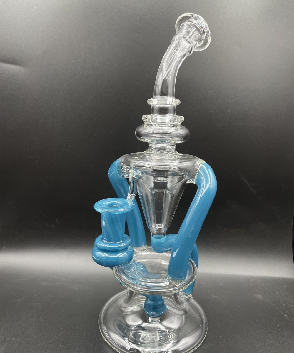 Alternative view of GENTRY GLASS: AQUA AZUL DUAL UPTAKE FLOATER RECYCLER