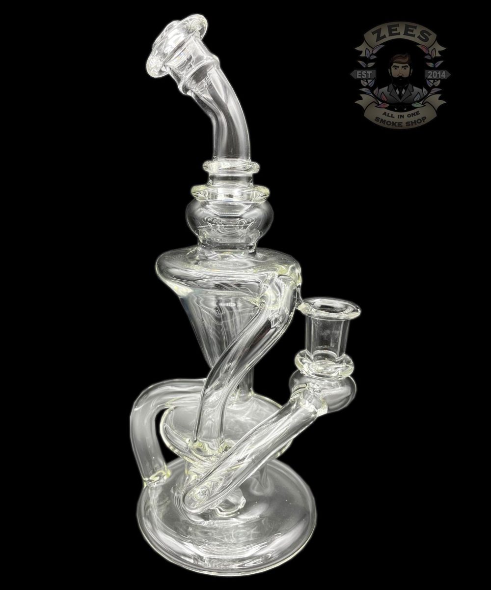 GENTRY GLASS: CLEAR DUAL UPTAKE FLOATER RECYCLER