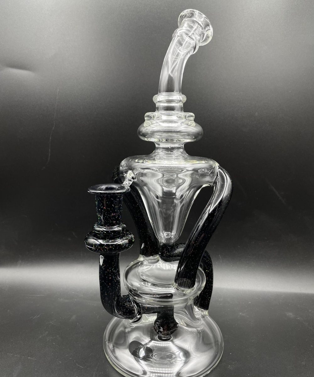 Alternative view of GENTRY GLASS: CRUSHED OPAL DUAL UPTAKE FLOATER RECYCLER #1