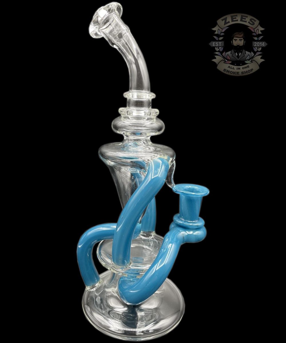 GENTRY GLASS: AQUA AZUL DUAL UPTAKE FLOATER RECYCLER