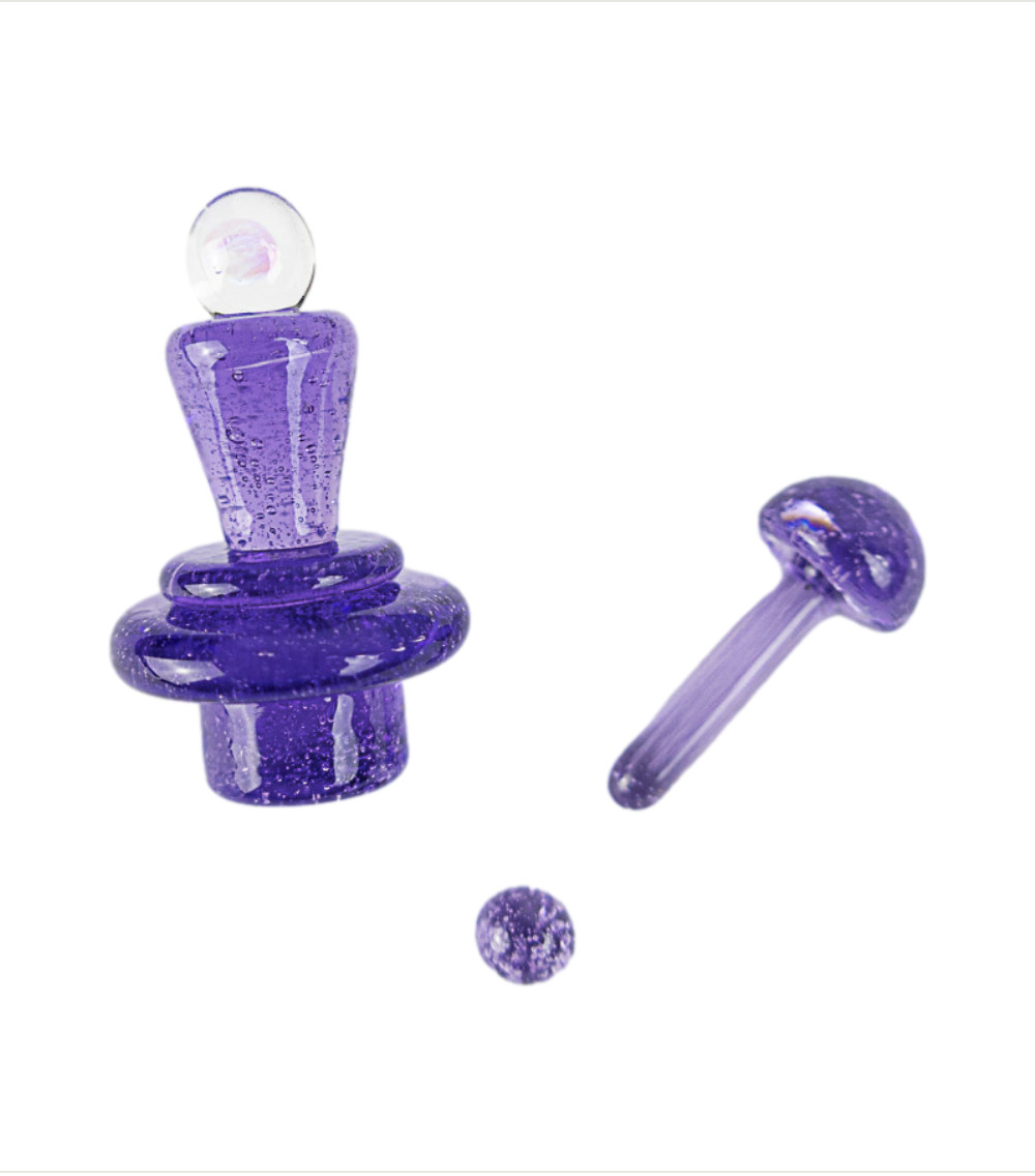 Alternative view of TEMPLE QUARTZ: UFO ENCASED OPAL SLURPER SET