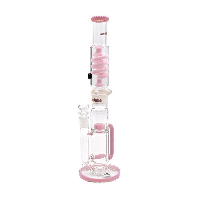 PHOENIX GLASS: 16" FREEZABLE COIL BEAKER RECYCLER STRAIGHT TUBE