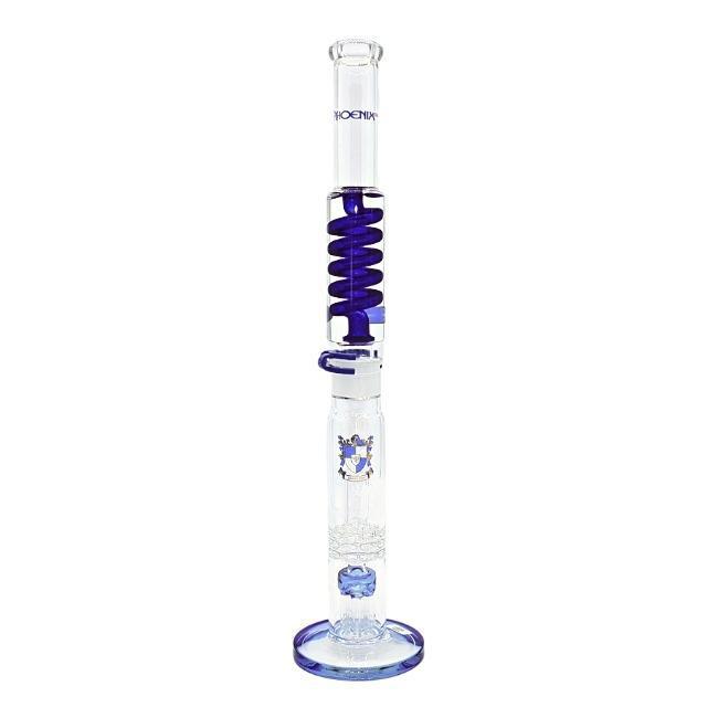 PHOENIX GLASS: 21" FREEZABLE COIL TRIPLE PERC STRAIGHT TUBE