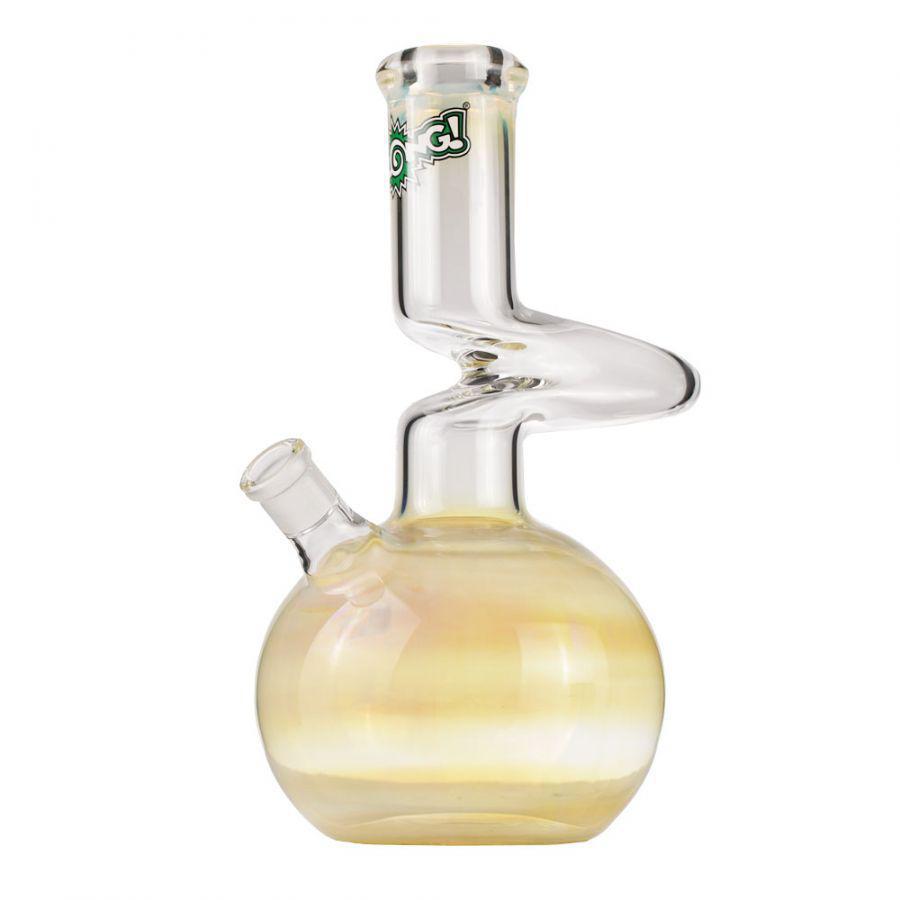 ZONG GLASS: FAT SERIES 1 KINK CLEAR BUBBLE W/SILVER FUME