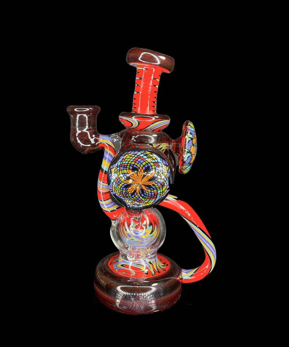 Alternative view of CLARKIE CLARK GLASS: FULLY WORKED DUAL DISK UPTAKE RECYCLER #6