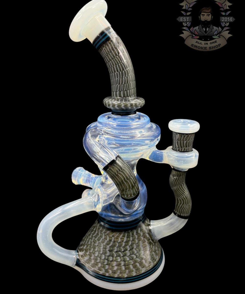 CONVERSION GLASS: 8" MOONSTONE KLEIN RECYCLER