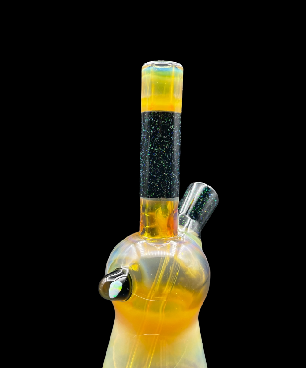 Alternative view of AJ SURF CITY TUBES: NS YELLOW OVER LOKI'S LIPSTICK CRUSHED OPAL PULL TUBE