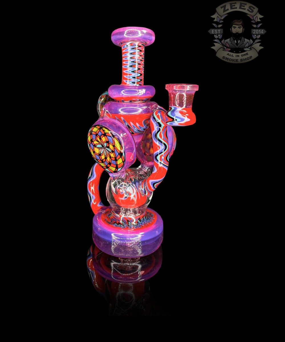 CLARKIE CLARK GLASS: FULLY WORKED DUAL DISK UPTAKE RECYCLER #1