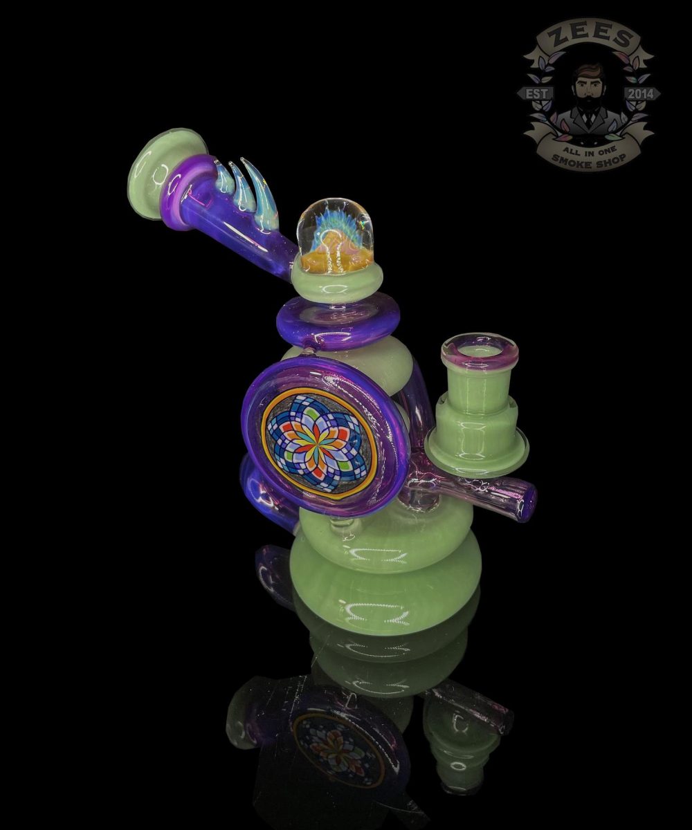 FREEEK GLASS: PURPLE LOLLIPOP AND MINTY GREEN SINGLE UPTAKE TERPCYCLER