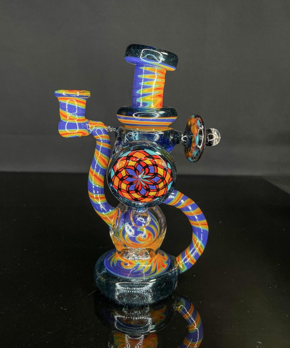 Alternative view of CLARKIE CLARK GLASS: FULLY WORKED DUAL DISK UPTAKE RECYCLER #3