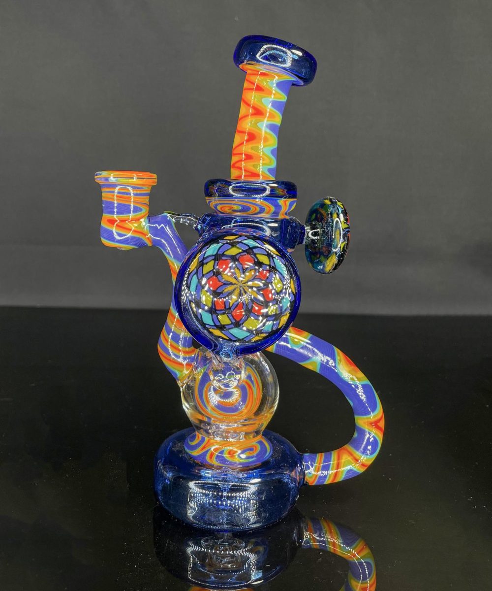 Alternative view of CLARKIE CLARK GLASS: FULLY WORKED DUAL DISK UPTAKE RECYCLER #8