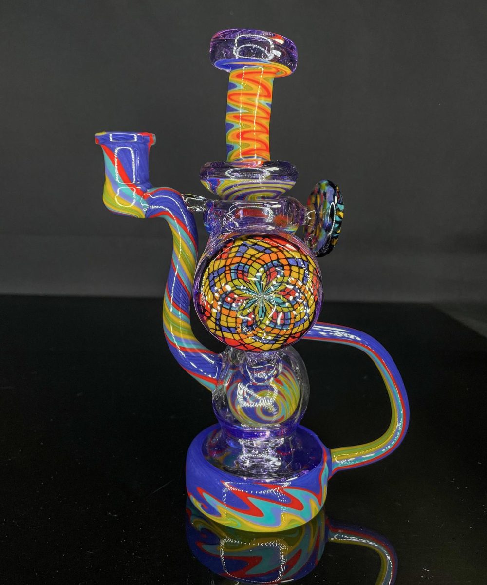 Alternative view of CLARKIE CLARK GLASS: FULLY WORKED DUAL DISK UPTAKE RECYCLER #4