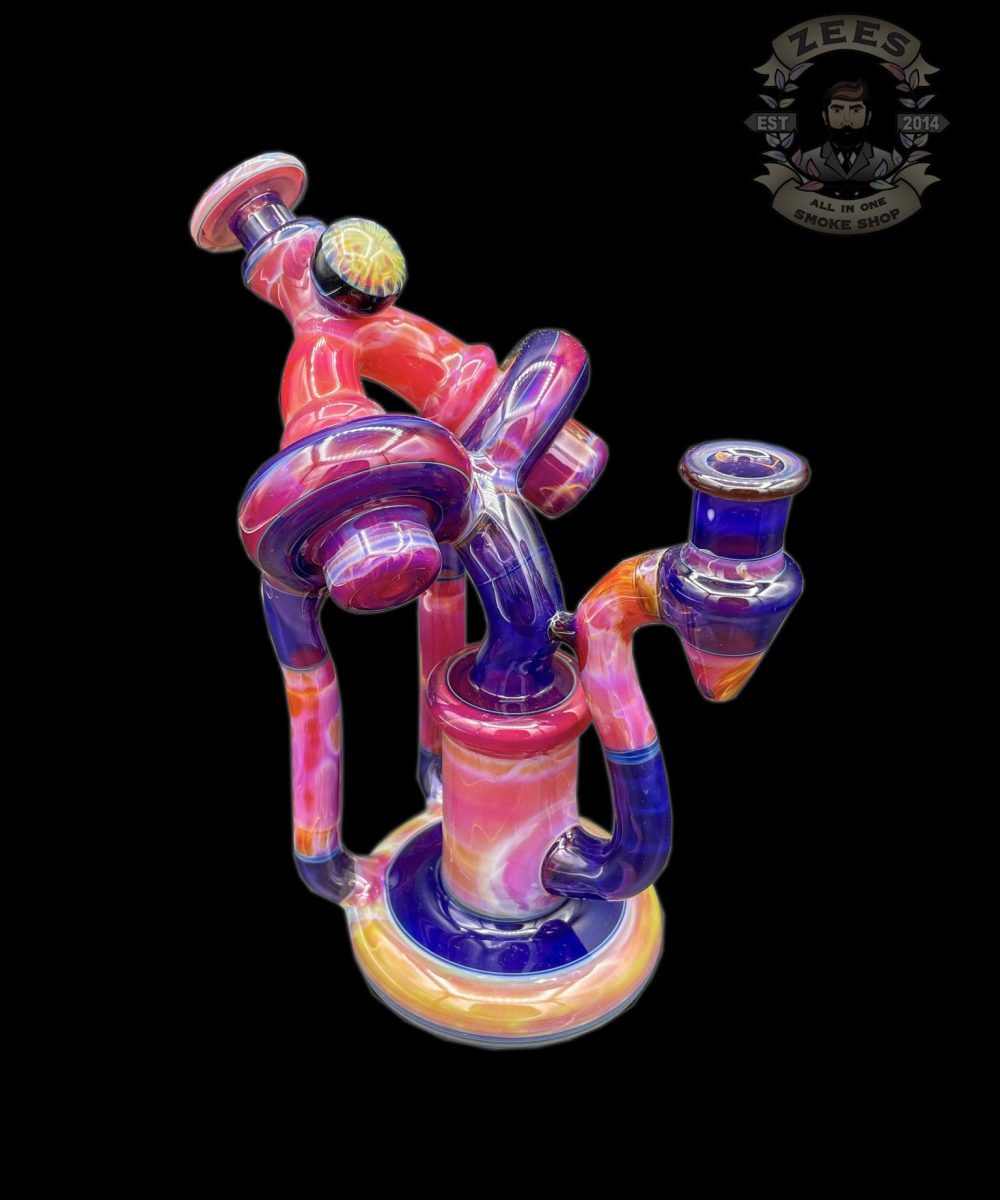 ET GLASS: TYE DYE DUAL UPTAKE RECYCLER