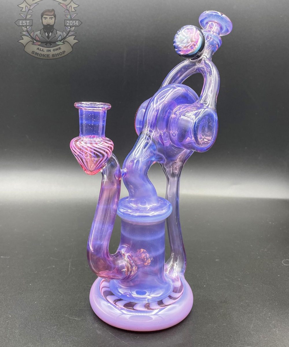 Alternative view of ET GLASS: GHOST OVER PURPLE LOLLIPOP SINGLE UPTAKE RECYCLER