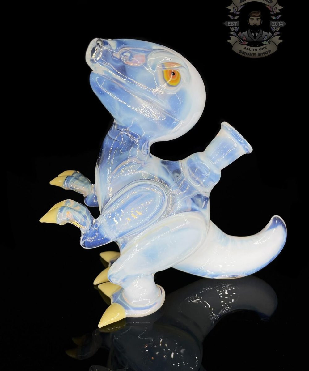 ELBO GLASS: 8” MOONSTONE FULL SIZE CLOSE MOUTH RAPTOR