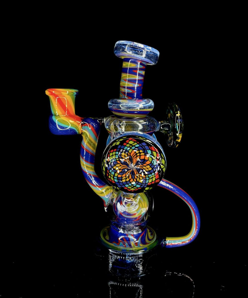 Alternative view of CLARKIE CLARK GLASS: FULLY WORKED DUAL DISK UPTAKE RECYCLER #5