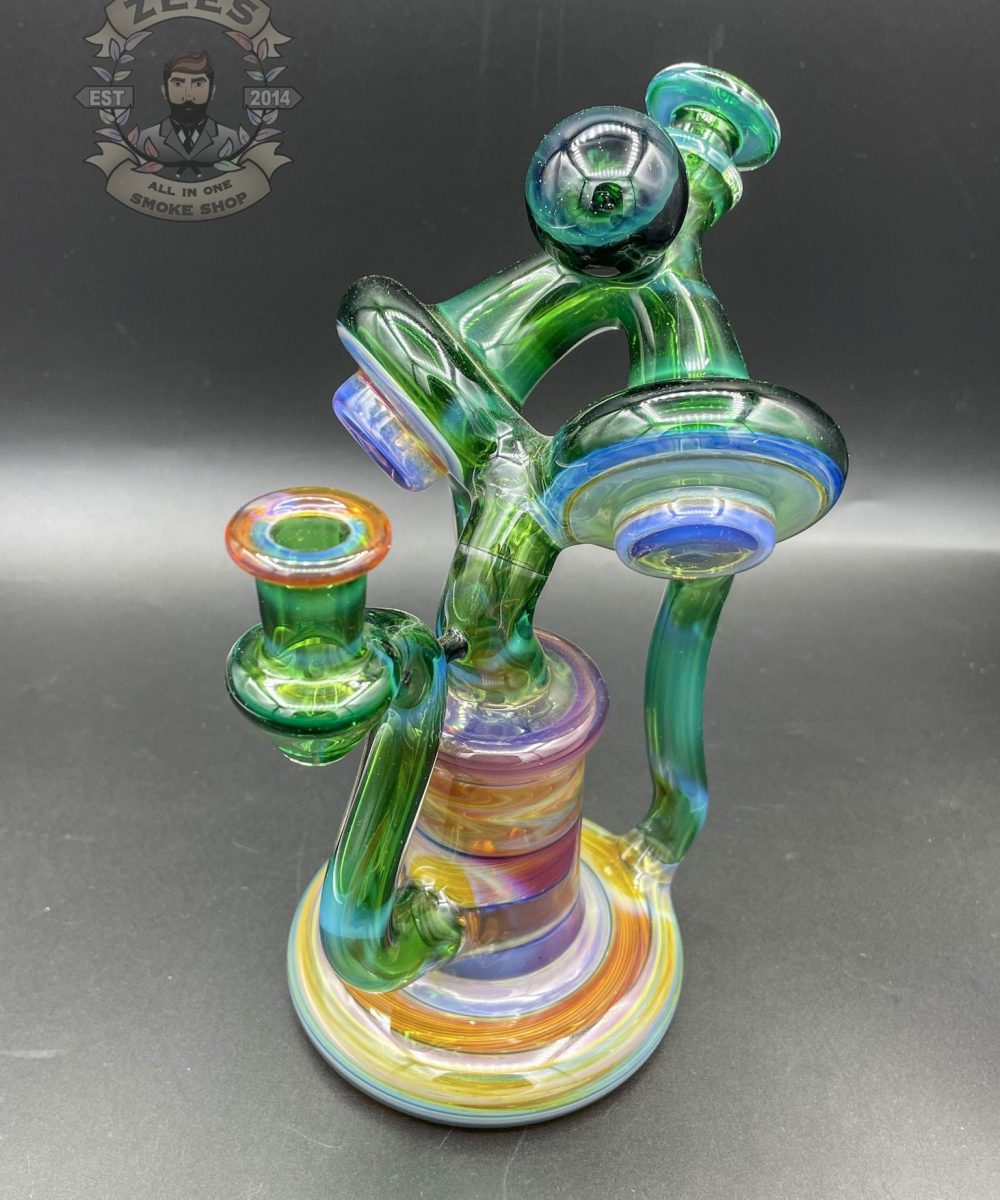 Alternative view of ET GLASS: EMERALD GREEN MULTICOLOR DUAL UPTAKE RECYCLER