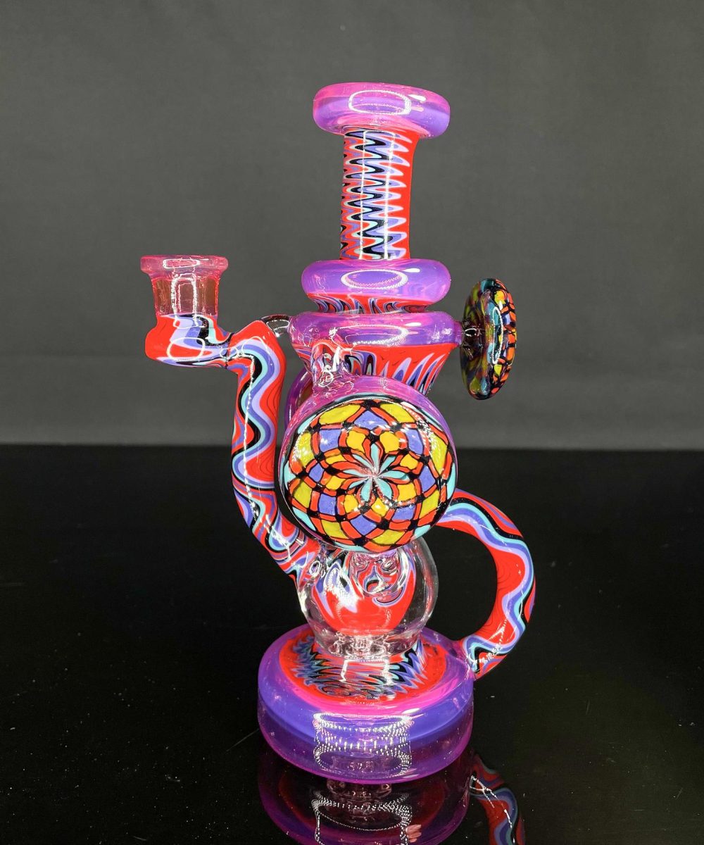 Alternative view of CLARKIE CLARK GLASS: FULLY WORKED DUAL DISK UPTAKE RECYCLER #1