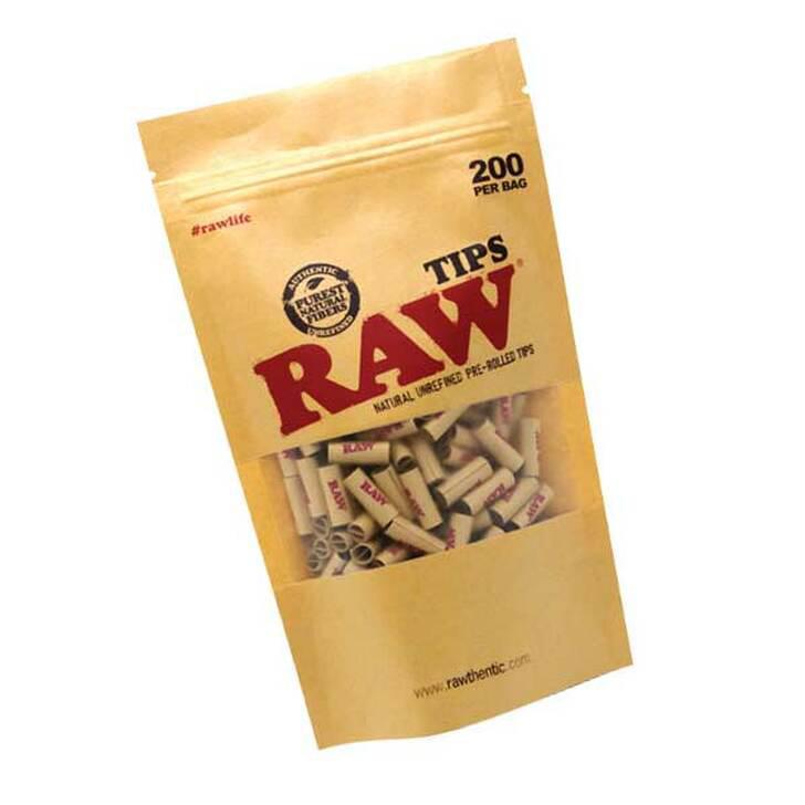 RAW: PRE-ROLLED TIPS 200 CT BAG