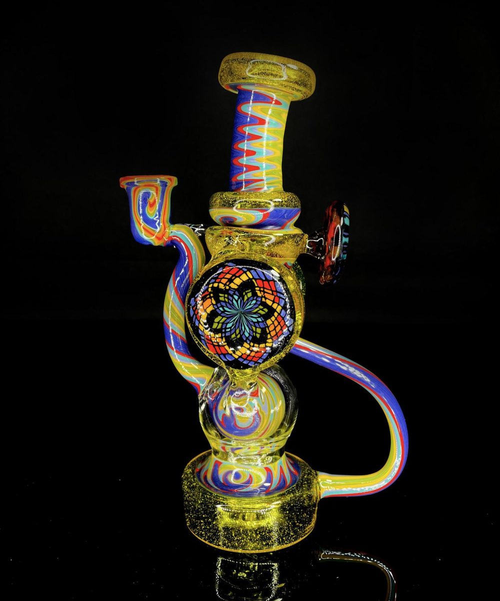 Alternative view of CLARKIE CLARK GLASS: FULLY WORKED DUAL DISK UPTAKE RECYCLER #9