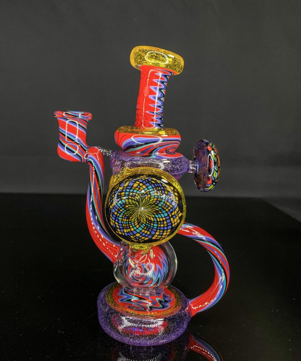 Alternative view of CLARKIE CLARK GLASS: FULLY WORKED DUAL DISK UPTAKE RECYCLER #2