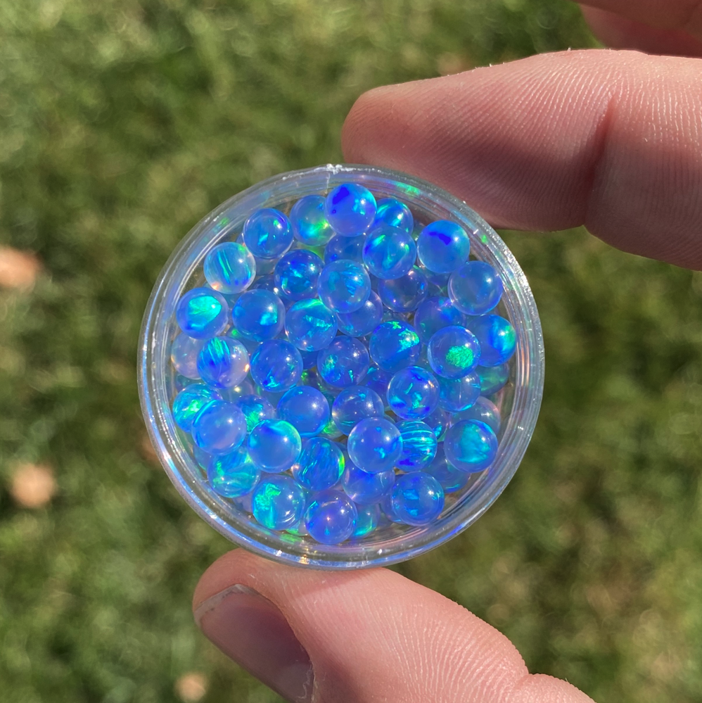 RUBY PEARL CO: 4MM BLUE OPAL SINGLE 1PK