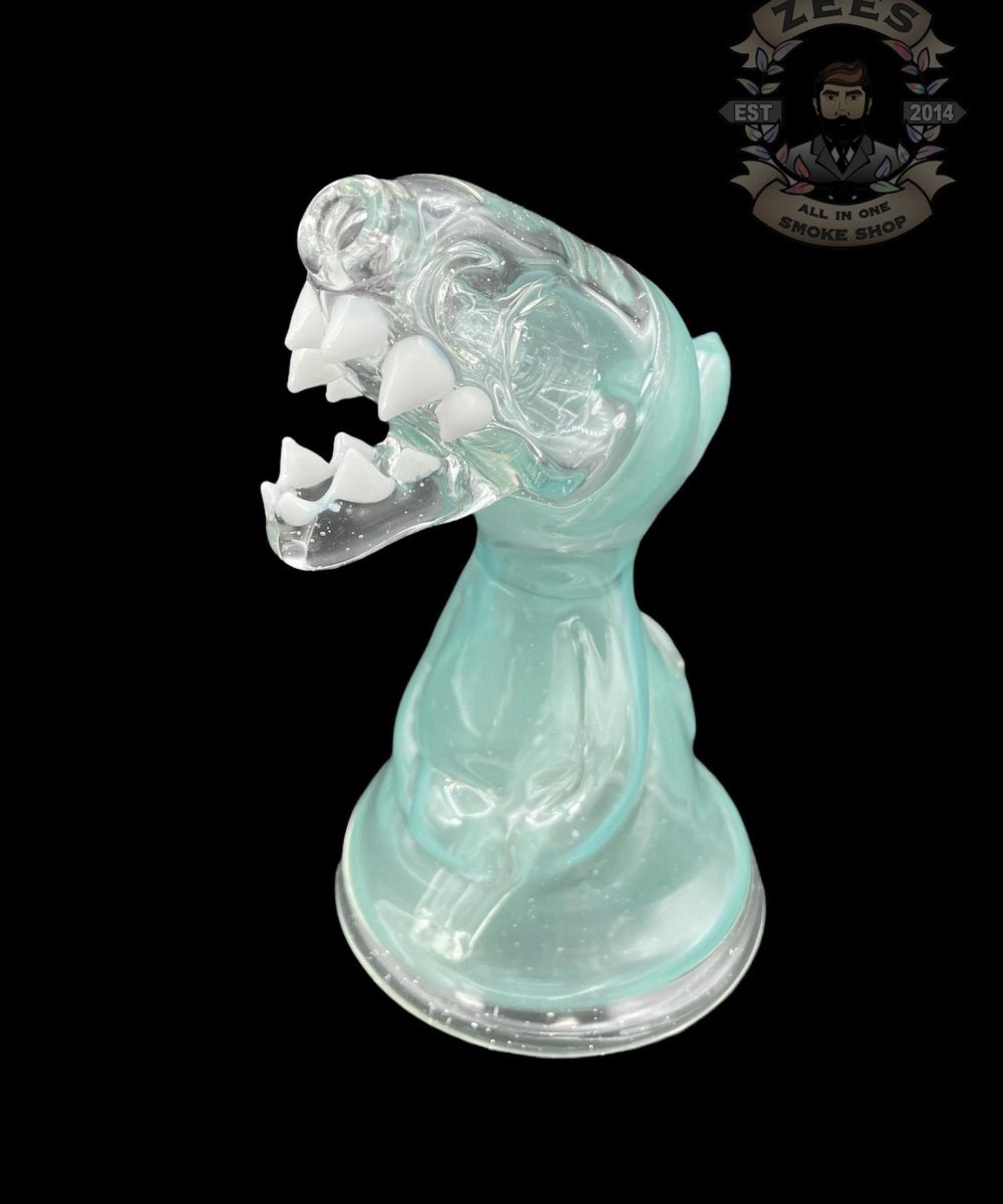 Alternative view of ENUFF GLASS: LIGHT BLUE WITH WHITE TEETH HOODED JAMMER RIG