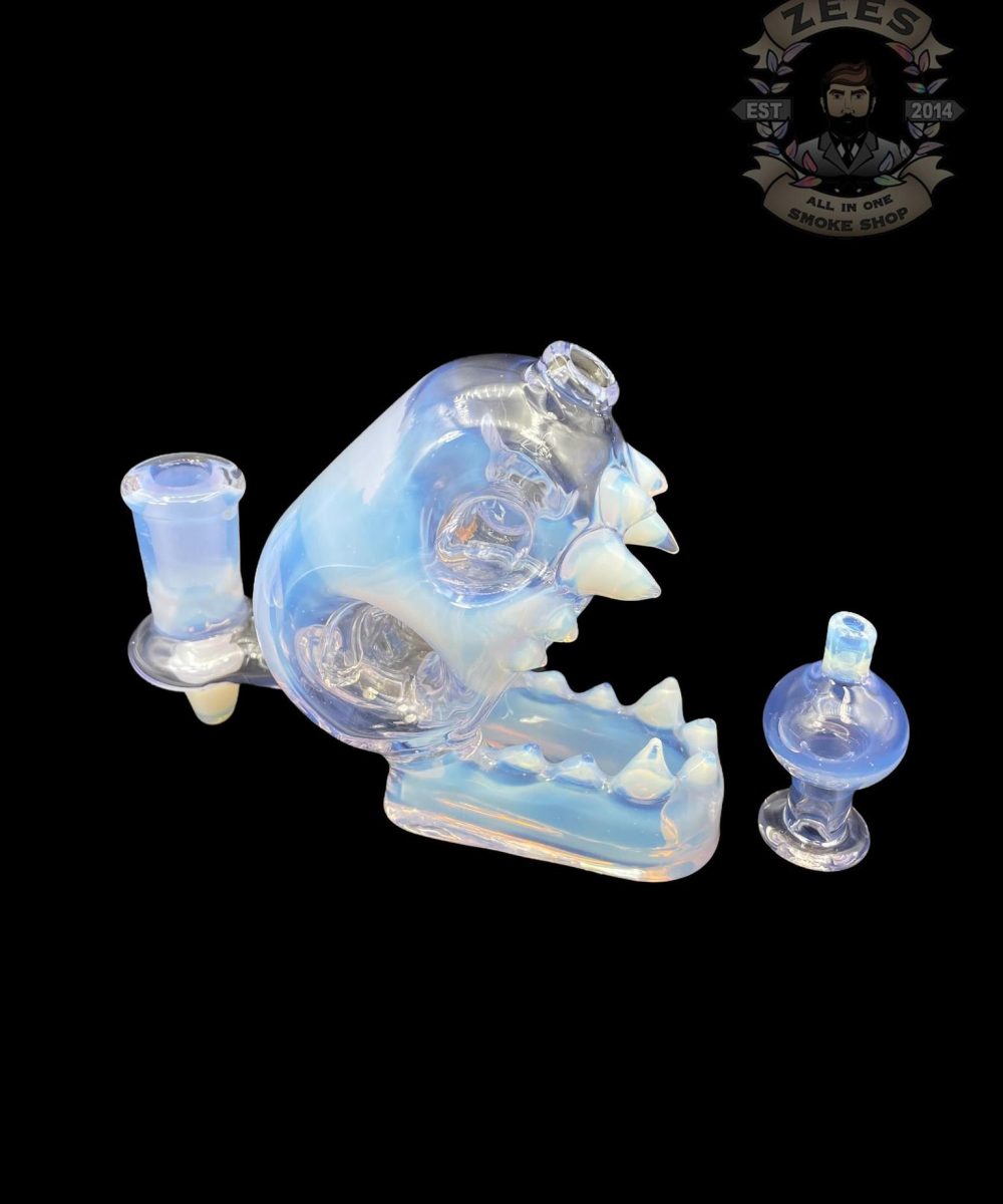 ENUFF GLASS: ROSE QUARTZ OVER MOONSTONE POCKET FOSSIL