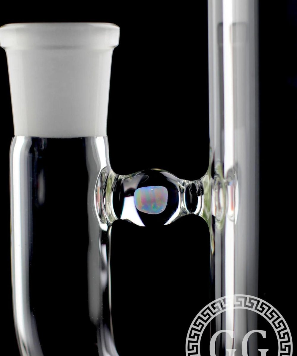 Alternative view of GREEK GLASS: OPAL DOUBLE GRIDDED STEM TUBE
