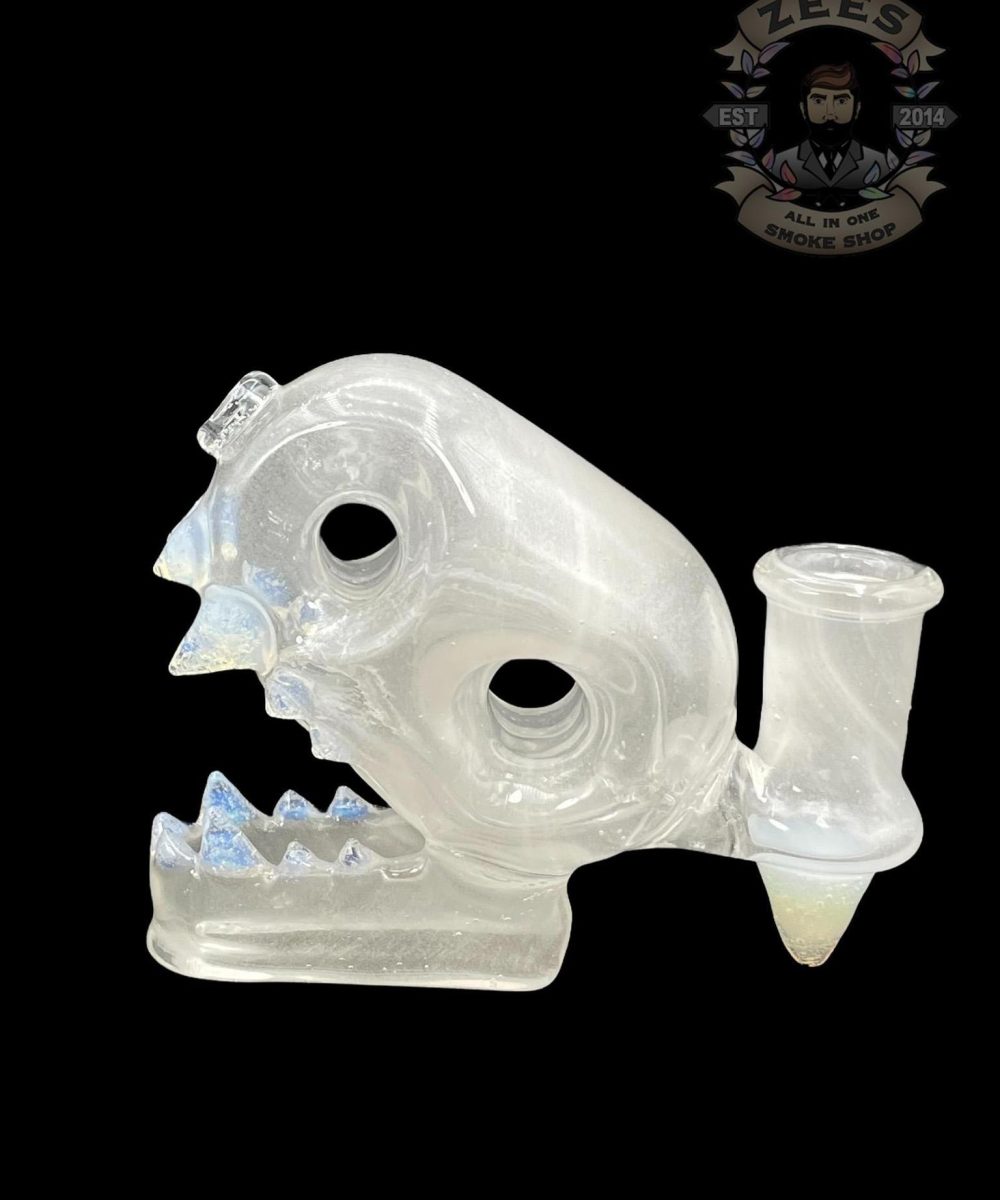 Alternative view of ENUFF GLASS: FROSTY WHITE POCKET FOSSIL