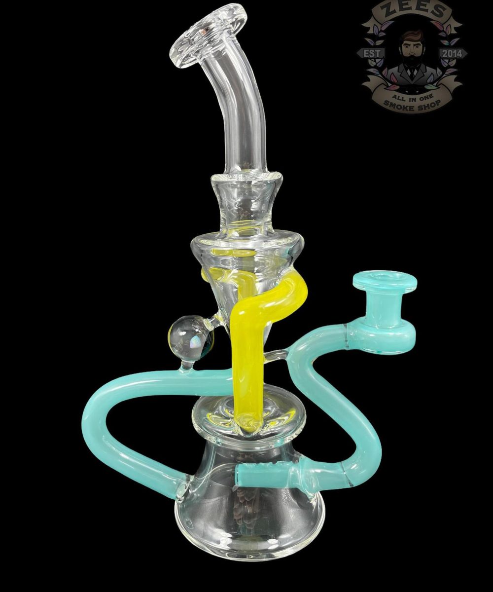EX NIHILO GLASS: CANARY x AQUA DUAL UPTAKE FLOATER RECYCLER