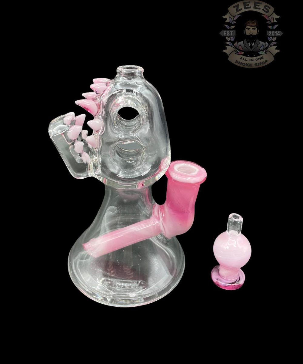 ENUFF GLASS: PINK OVER STAR WHITE COLOR ACCENTED JAMMER RIG