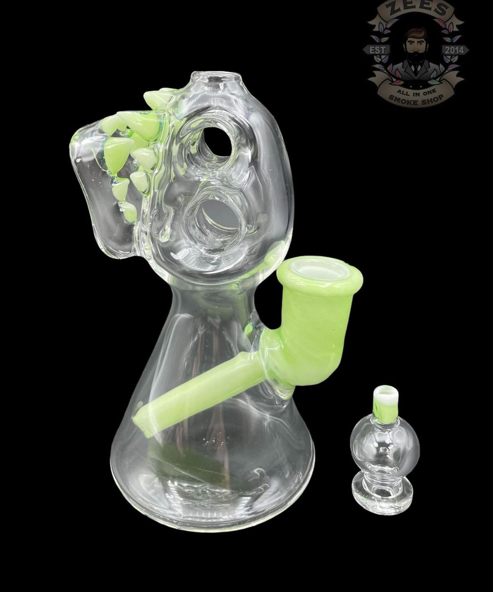 ENUFF GLASS: MILKY GREEN COLOR ACCENTED JAMMER RIG