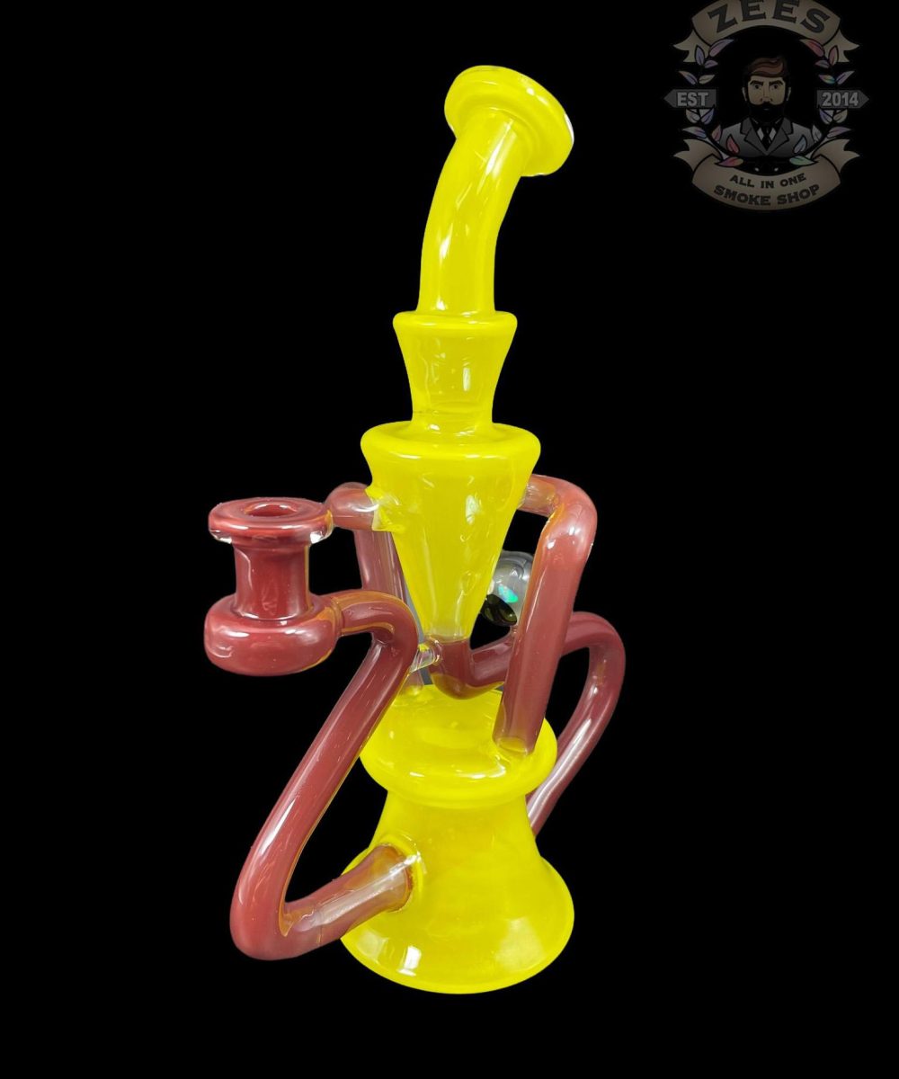 Alternative view of EX NIHILO GLASS: ROSWELL x SANGRIA DUAL UPTAKE FLOATER RECYCLER