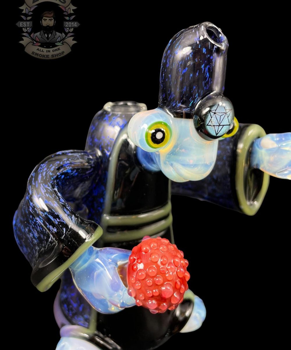 Alternative view of MONGREL GLASS: 6" MOONSTONE BLUE CRUSHED OPAL ET RIG
