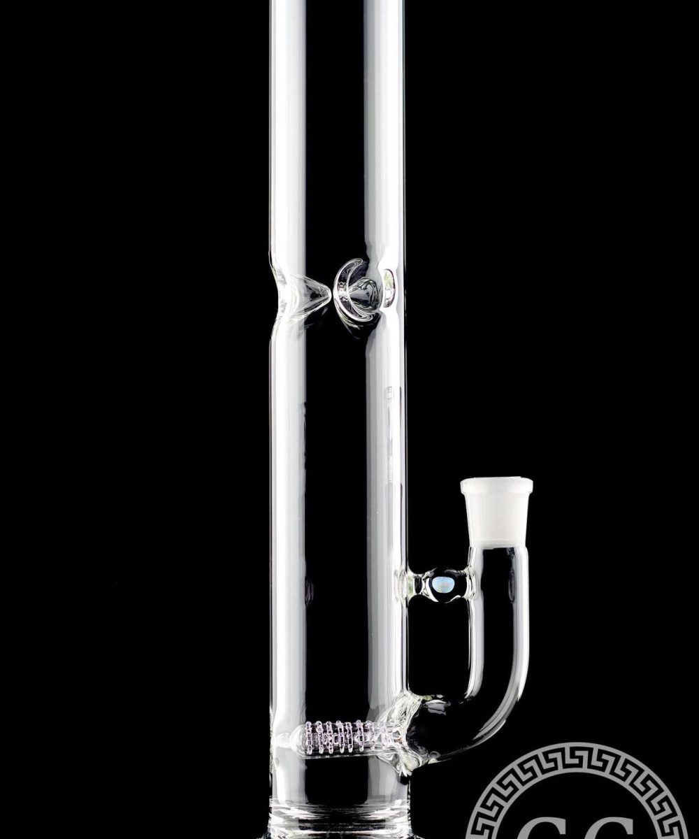 GREEK GLASS: OPAL DOUBLE GRIDDED STEM TUBE