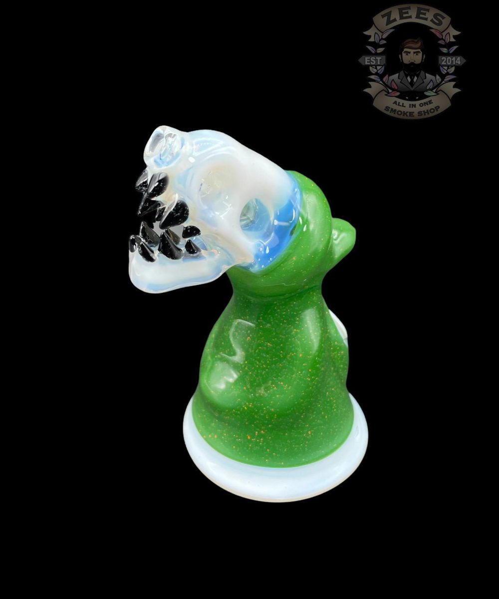 Alternative view of ENUFF GLASS: GREEN AND GHOST CRUSHED OPAL HOODED JAMMER RIG