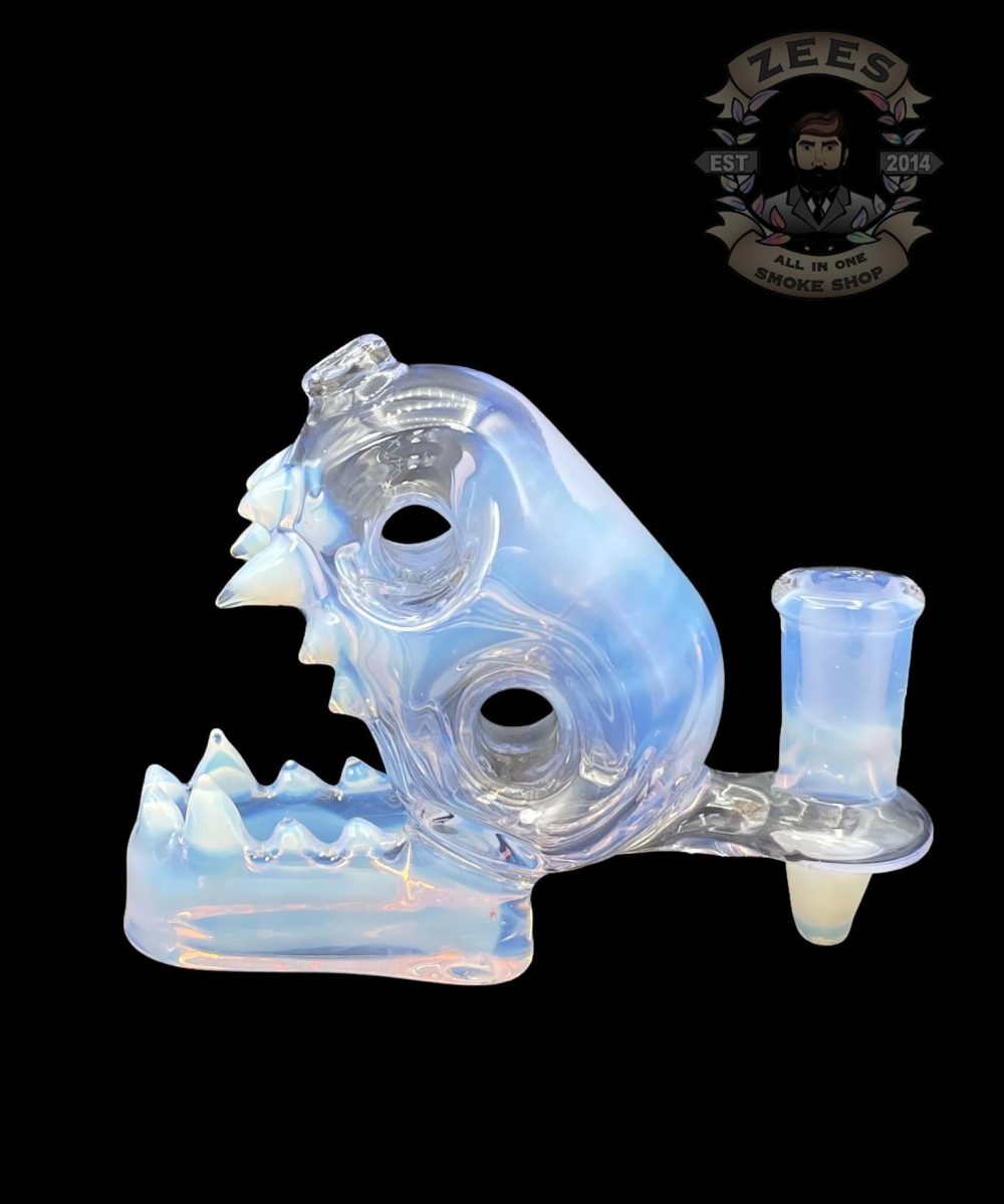 Alternative view of ENUFF GLASS: ROSE QUARTZ OVER MOONSTONE POCKET FOSSIL