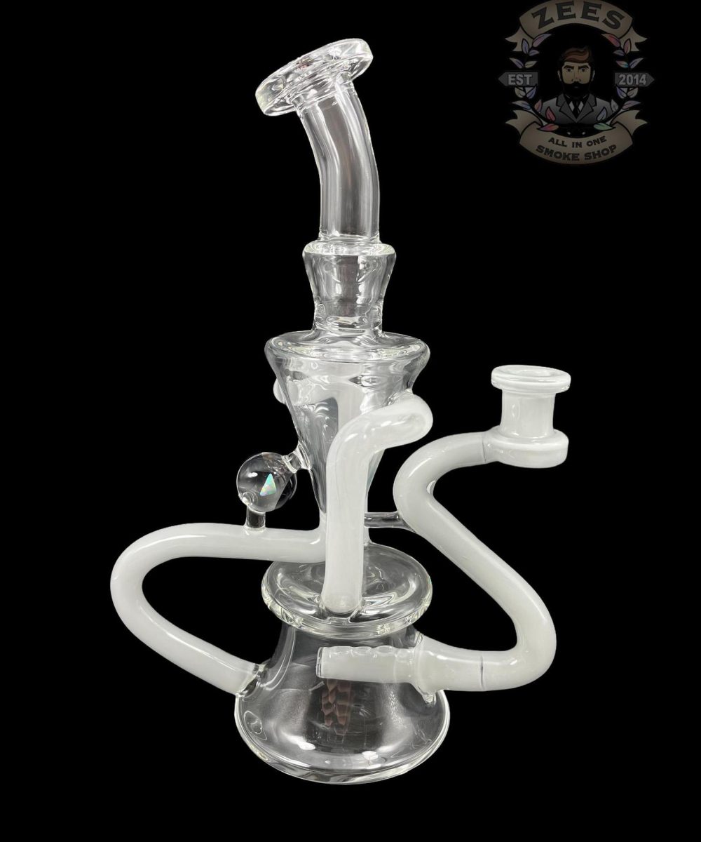 EX NIHILO GLASS: STAR WHITE x PORTLAND GREY DUAL UPTAKE FLOATER RECYCLER