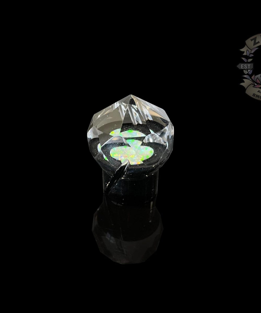 ONETRICKPONY: FACETED ENCASED OPAL COIN 25MM MARBLE SPINNER CAP