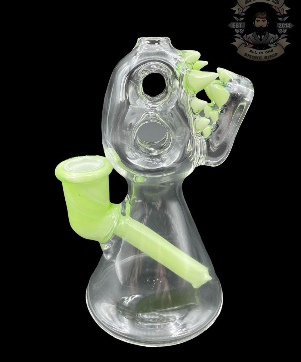 Alternative view of ENUFF GLASS: MILKY GREEN COLOR ACCENTED JAMMER RIG