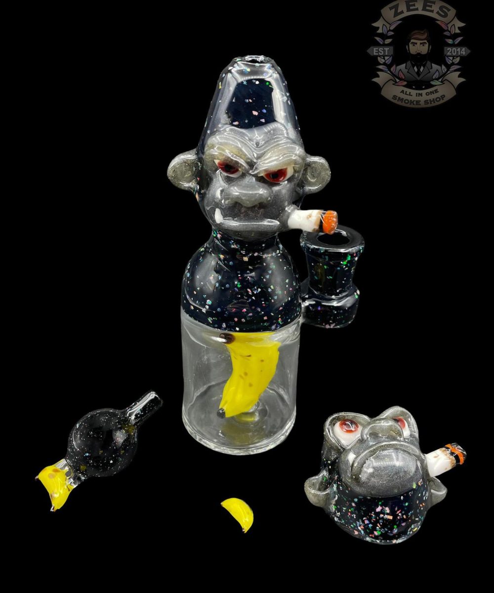 CATALYST GLASS: BLACK CRUSHED OPAL SMOKIN' CHIMP RIG SET