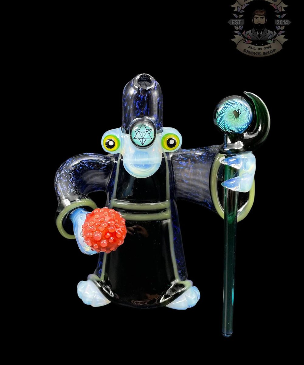 MONGREL GLASS: 6" MOONSTONE BLUE CRUSHED OPAL ET RIG