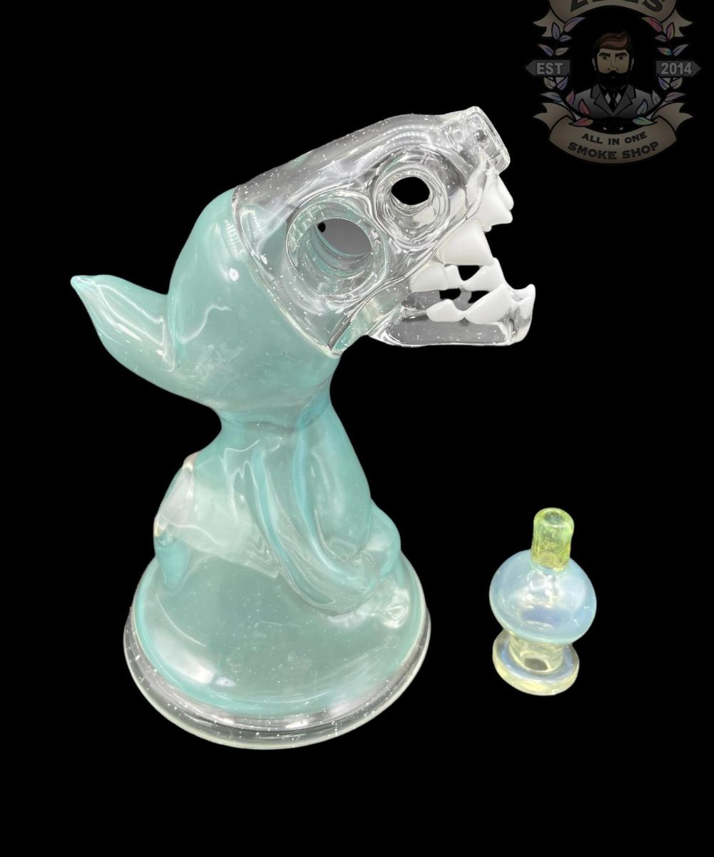 ENUFF GLASS: LIGHT BLUE WITH WHITE TEETH HOODED JAMMER RIG