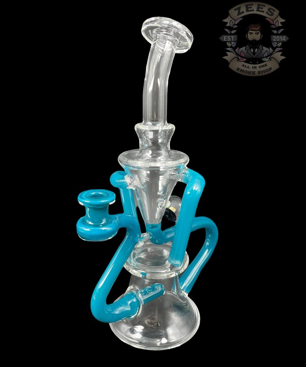 Alternative view of EX NIHILO GLASS: PEACOCK DUAL UPTAKE FLOATER RECYCLER