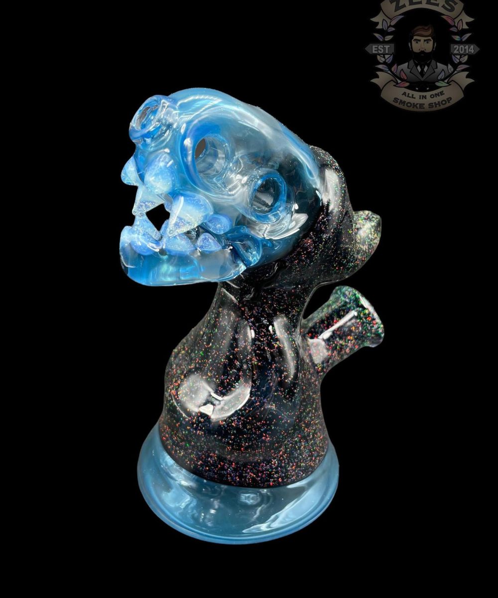 Alternative view of ENUFF GLASS: BLUE CRUSHED OPAL HOODED JAMMER RIG AND PENDANT SET