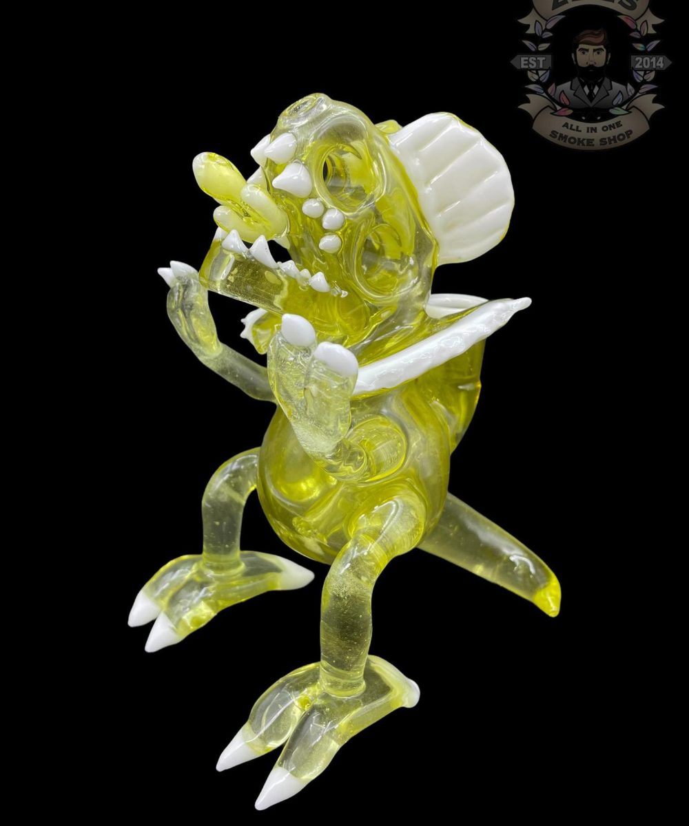 Alternative view of ENUFF GLASS: LIME DROP STANDING RAPTOR