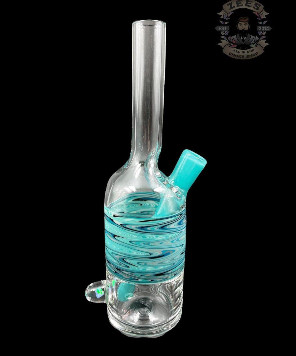 THE GLASS MECHANIC: LINE WORK ENCASED OPAL SAKE BOTTLE #5