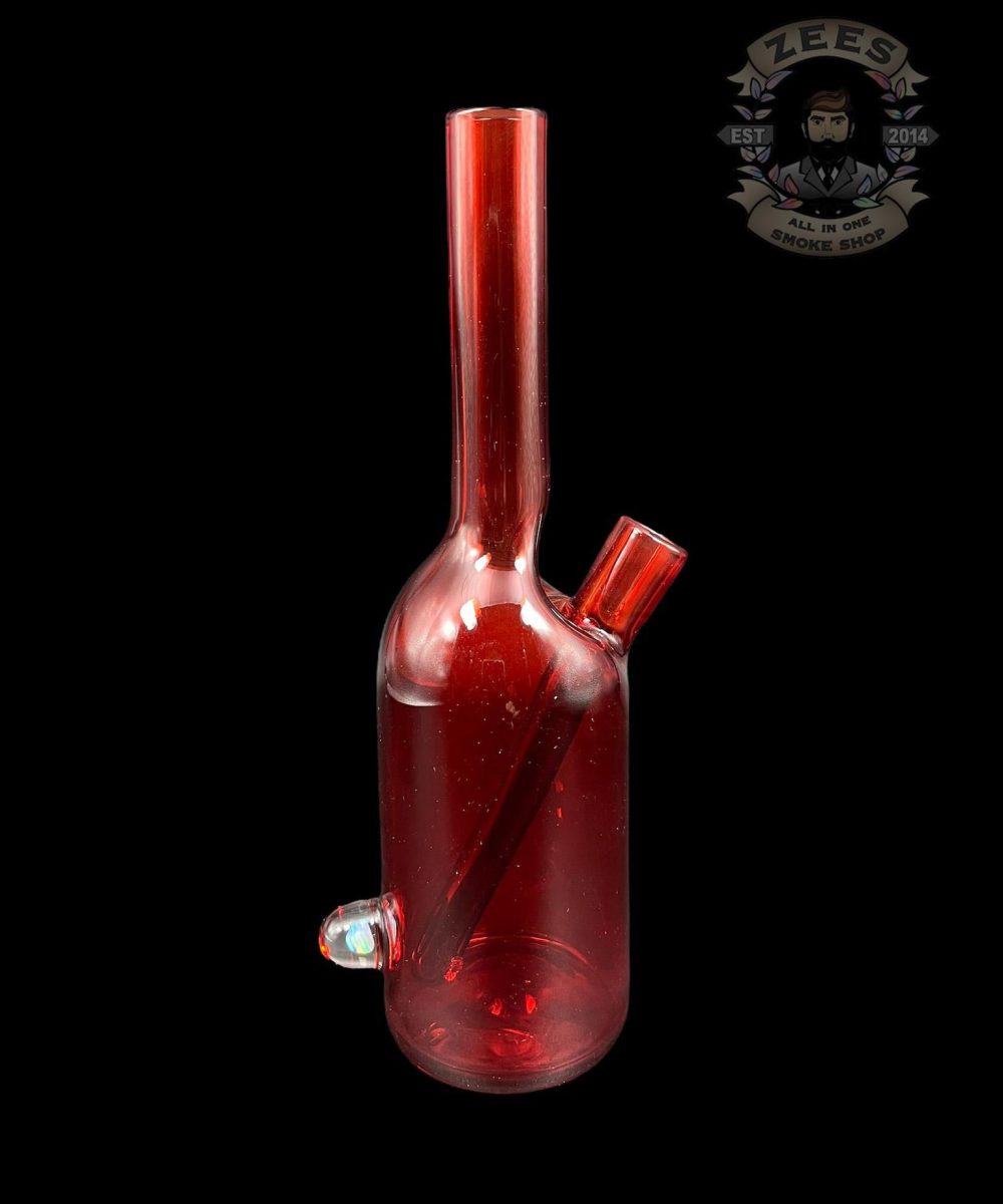 THE GLASS MECHANIC: RUBY ENCASED OPAL SAKE BOTTLE