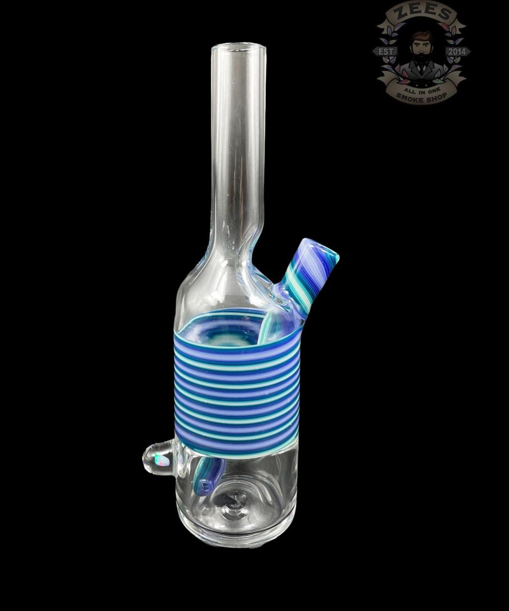 THE GLASS MECHANIC: LINE WORK ENCASED OPAL SAKE BOTTLE #2